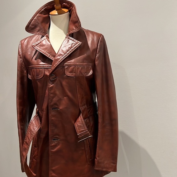 Victoria leather 60’s jacket belted vintage good condition with removable liner - Picture 14 of 15